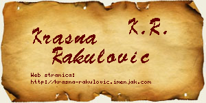 Krasna Rakulović vizit kartica